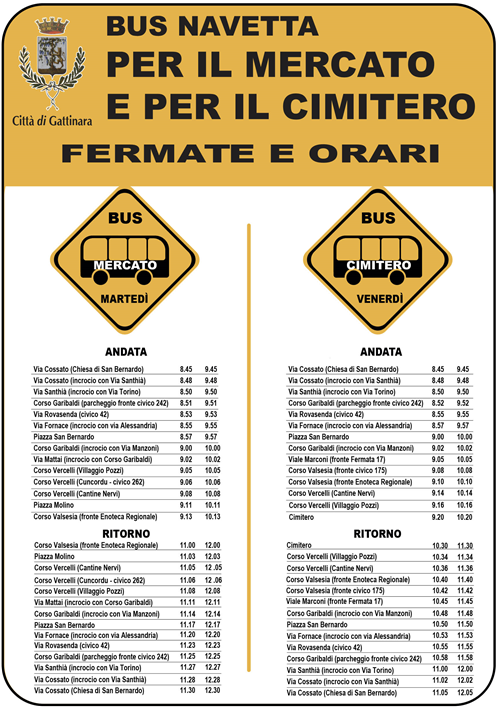 Ripartito il servizio di bus navetta gratuito per il Mercato e il Cimitero