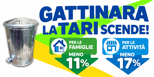 GATTINARA LA TARI SCENDE: meno 11% per le famiglie e meno 17% per le attività