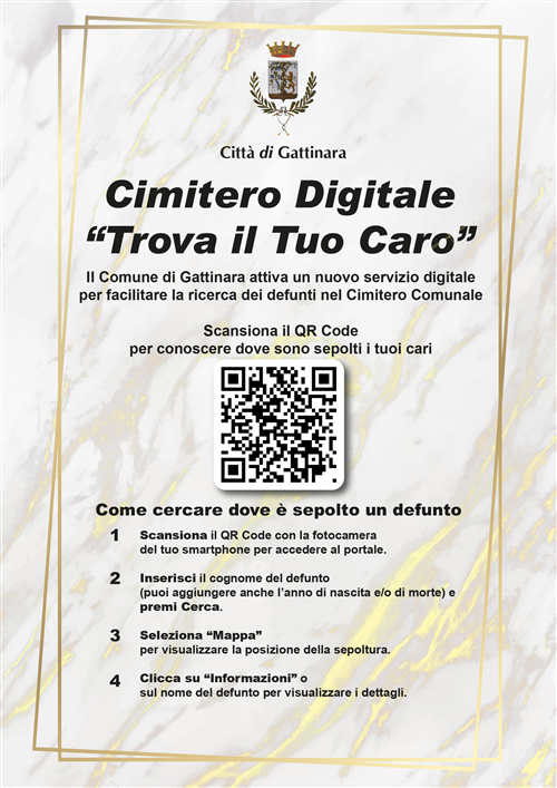 Trova il tuo caro: a Gattinara il cimitero diventa digitale e con un QR Code è possibile trovare dove riposano i propri cari