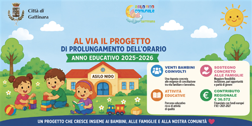 ASILO NIDO COMUNALE DI GATTINARA:
al via il progetto di prolungamento dell’orario per l’anno 2025-2026