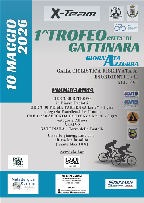 1° Trofeo Città di Gattinara: sport, territorio e solidarietà per una grande giornata di ciclismo giovanile